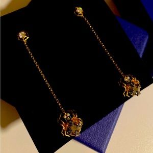 Swarovski incredible rare spiders as gold dangles